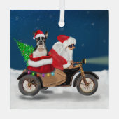 Boston Terrier Dog kerstkerstkerstkerstbedekking Glas Ornament (Achterkant)