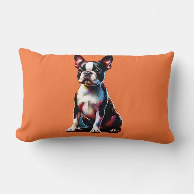 Boston Terrier Dog Kussen (Voorkant)