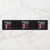 Boston Terrier Dog Mam Owner Cute Funny Waterfles Etiket (Enkel label)