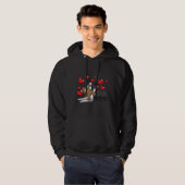 Boston Terrier Dog met gekookt dier en hart Hoodie (Voorkant volledig)