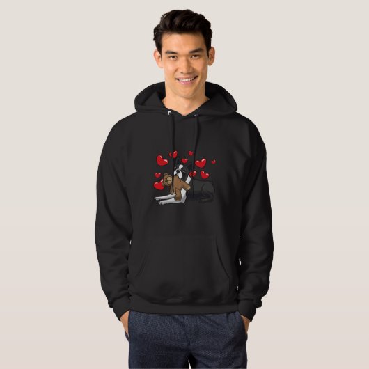 Boston Terrier Dog met gekookt dier en hart Hoodie (Voorkant volledig)