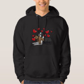 Boston Terrier Dog met gekookt dier en hart Hoodie (Voorkant)
