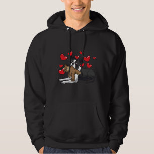 Boston Terrier Dog met gekookt dier en hart Hoodie