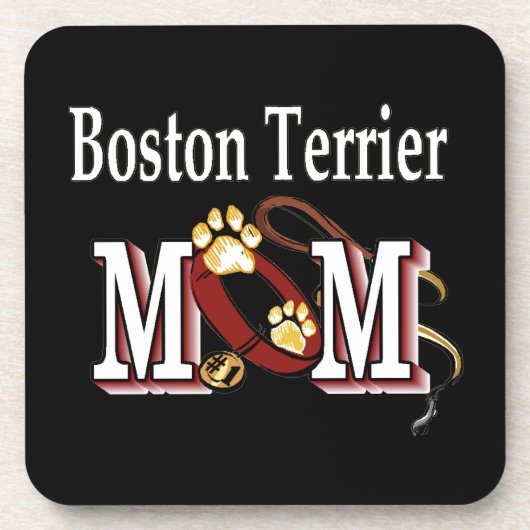 Boston Terrier Dog MOM Bier Onderzetter (Voorkant)