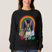 Boston Terrier Dog Mom Easter Eggs Bunny Rabbit Trui (Voorkant)