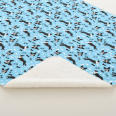 Boston Terrier Dog Pattern Blue Sherpa Blanket Sherpa Deken (3/4)