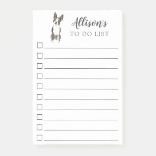 Boston Terrier Dog personaliseerde om Lijst te doe Post-it® Notes