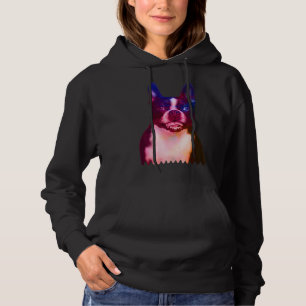 Boston Terrier Dog Portrait Waterverf Boston Terr Hoodie