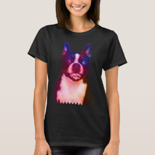 Boston Terrier Dog Portrait Waterverf Boston Terr T-shirt