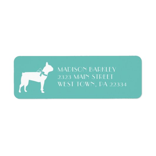 Boston Terrier Dog Puppy Etiket (Voorkant)