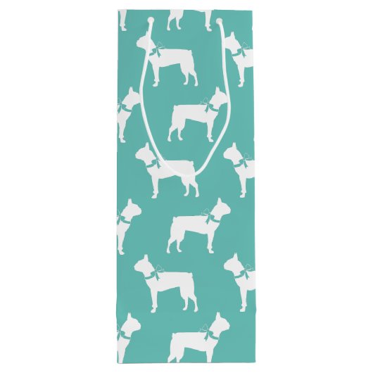 Boston Terrier Dog Puppy Wijn Cadeautas (Achterkant)