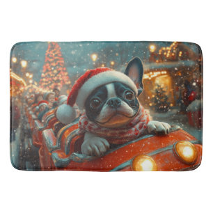 Boston Terrier Dog Roller Onderzetter Kerst Badmat