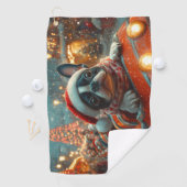 Boston Terrier Dog Roller Onderzetter Kerst Golfhanddoek (Insitu)