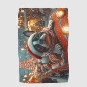Boston Terrier Dog Roller Onderzetter Kerst Golfhanddoek (Voorkant)