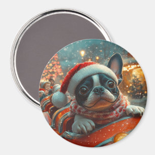 Boston Terrier Dog Roller Onderzetter Kerst Magneet