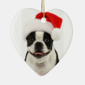 Boston Terrier Dog Santa Ornament (Rechts)