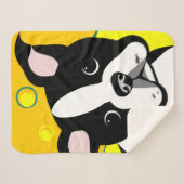 Boston Terrier Dog Sherpa Deken (Voorkant (horizontaal))