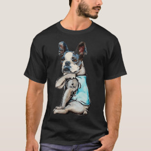 Boston Terrier Dog Tattoo I Love Mam Moederdag T-shirt