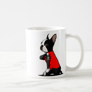 Boston Terrier Dog Tattoo Ik hou van papa Funny Fa Koffiemok
