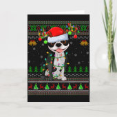 Boston Terrier Dog Ugly Christmas Sweater Holiday Kaart (Voorkant)