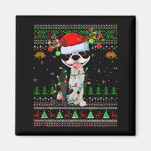 Boston Terrier Dog Ugly Christmas Sweater Holiday Magneet (Voorkant)