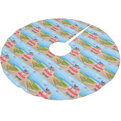 Boston Terrier Dog Valentijnsdag Truck Hearts Kerstboom Rok (Gekanteld)