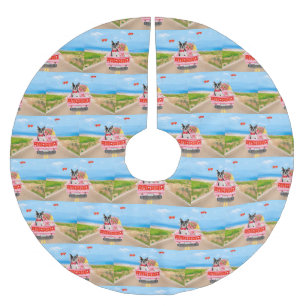 Boston Terrier Dog Valentijnsdag Truck Hearts Kerstboom Rok