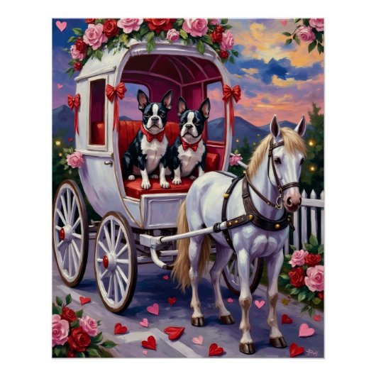Boston Terrier  Dog Valentine's Day Perfect Poster (Voorkant)