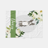 Boston Terrier Dog witte gepersonaliseerde waterve Fleece Deken (Voorkant (Horizontaal))