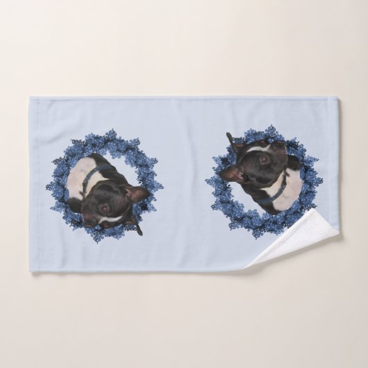 Boston Terrier Dog Wreath Bad Handdoek (Handdoek)