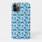 Boston Terrier Dogs Boston Terriers Pattern BLUE Case-Mate iPhone Case (Achterkant)