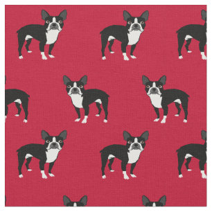 Boston Terrier dogs red Stof