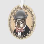 Boston Terrier draagt een bril Ornament (voorkant)