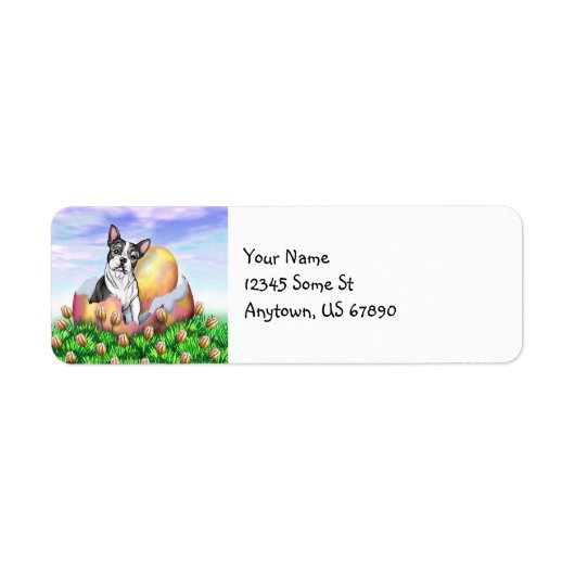 Boston Terrier Easter Labels (Voorkant)