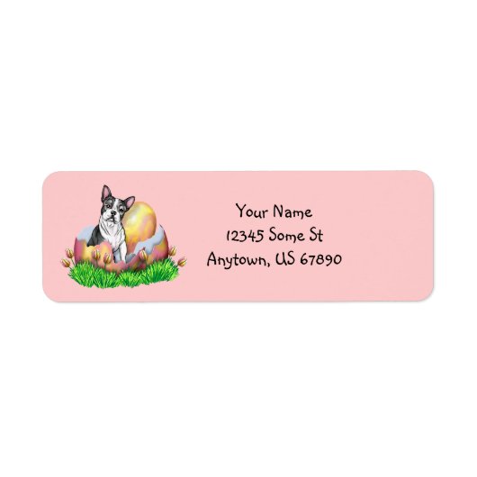 Boston Terrier Easter nb Labels (Voorkant)