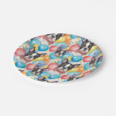 Boston Terrier en ballonnen Papieren Bordje (Gekanteld)