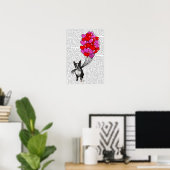 Boston Terrier en ballonnen Poster (Thuiskantoor)