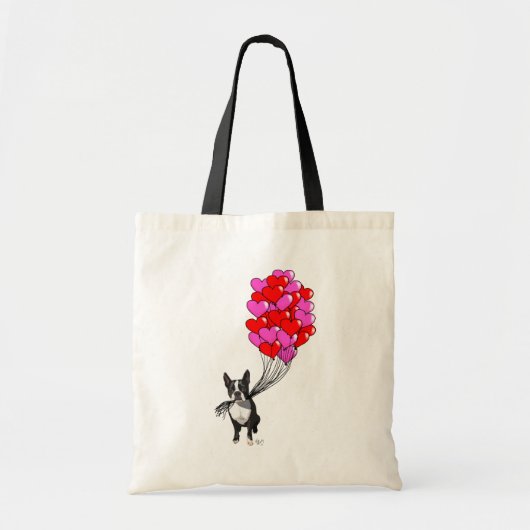 Boston Terrier en ballonnen Tote Bag (Voorkant)