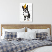 Boston Terrier en Crown Canvas Afdruk (Insitu (Slaapkamer))