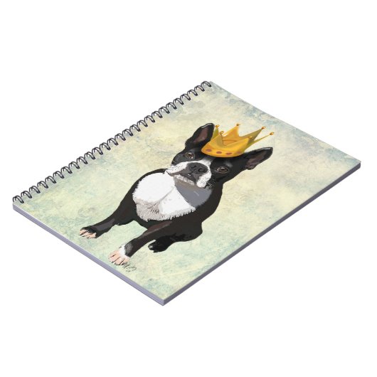 Boston Terrier en Crown Notitieboek (Linkerzijde)