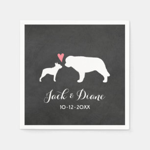 Boston Terrier en Saint Bernard Huwelijk Servet