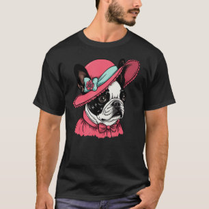 Boston Terrier Engels Lady Funny Dog Victoriaans T-shirt