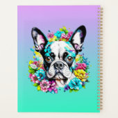 Boston Terrier entouré de fleurs Personnalisé (Dos)