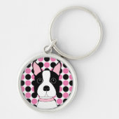 Boston Terrier Face Sleutelhanger (Voorkant)