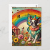 Boston Terrier Fairy Circus Briefkaart (Voorkant / Achterkant)