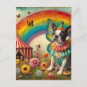 Boston Terrier Fairy Circus Briefkaart (Voorkant)