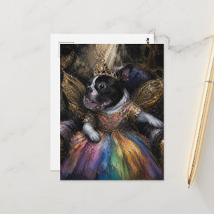 Boston Terrier Fee in een Stoel Briefkaart