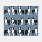 Boston Terrier Fleece Blanket (Voorkant (Horizontaal))