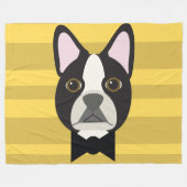 Boston Terrier Fleece Deken (Voorkant (Horizontaal))