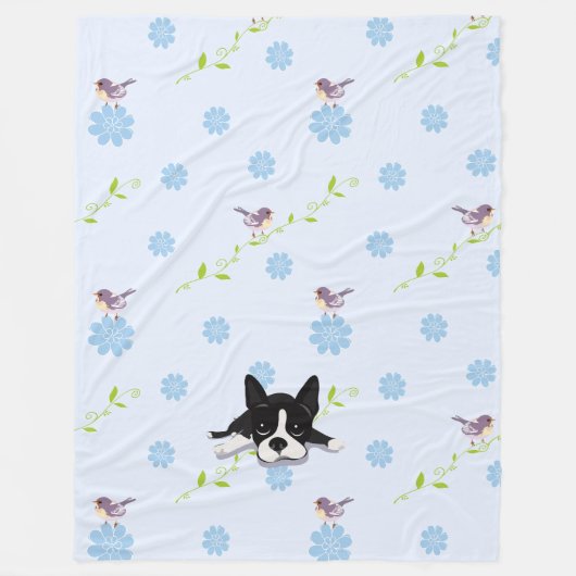 Boston Terrier Fleece Deken (Voorkant)